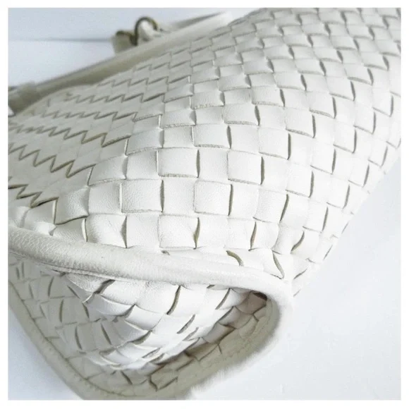 Bottega Veneta Off White Intrecciato Leather Hobo Rare Vintage Bag